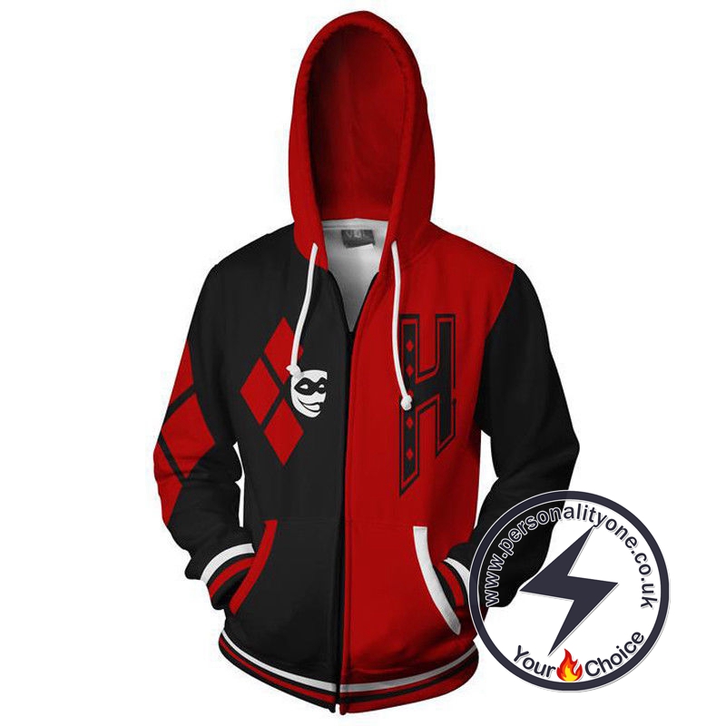 Harley Quinn Hoodie - Black and Red Jacket